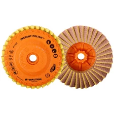 Walter 07T452 4-1/2x5/8-11 Instant Polish Flap Disc One-Step Mirror Finish 5 pk