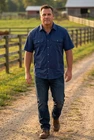 Boulder Creek by KingSize Men's Big & Tall Short Sleeve Denim And Twill Shirt