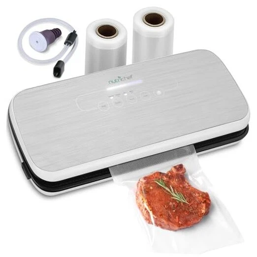Vacuum Sealer For Food - Automatic Air Sealing Machine for Dry & Moist Silver