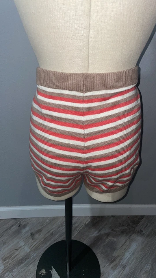 Gilly Hicks Women’s Knit High Waist Shorts size L NWOT Drawstring Striped Cotton - Image 3 of 4