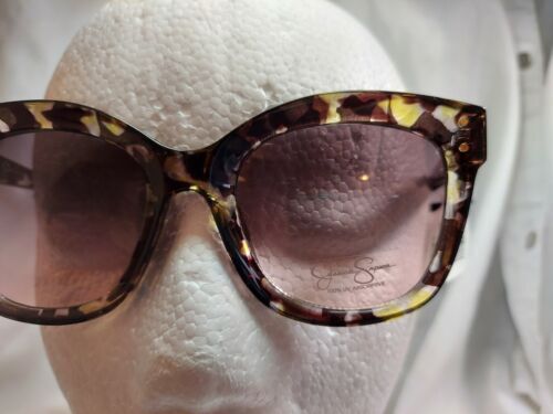 Jessica Simpson Cat Eye Rim Gold Metal Frame Sunglasses 