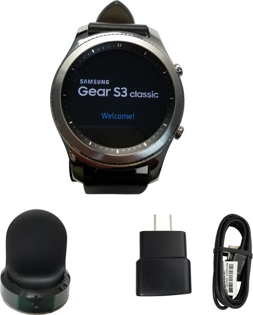 Samsung Galaxy Gear S3 Classic 46 mm Stainless Steel Silver Case and Black  Leather Band Smart Watch - (SM-R770NZSAXAR) | Compra online en eBay