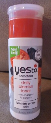 Yes to Tomatoes Daily Blemish Toner Charcoal Detoxify Blemish-Prone  4 oz Sealed