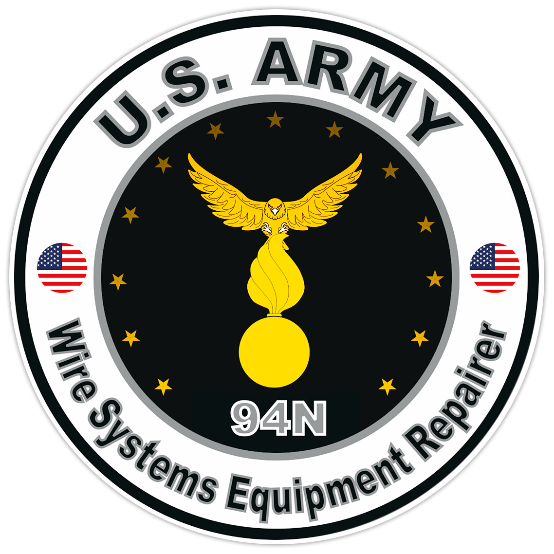 US Army Wire Systems Equipment Repairer Bumper Sticker Military Soldier Decal 5"