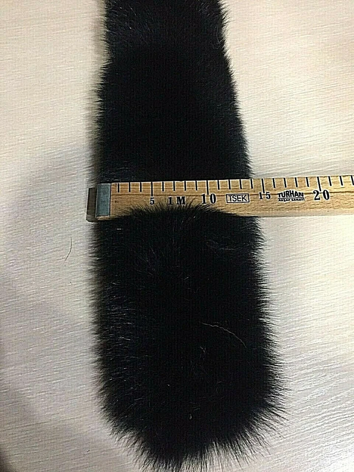Bufanda extra grande de piel de zorro finlandés real con cuello para chaqueta capucha piel entera Foto 3 de 4