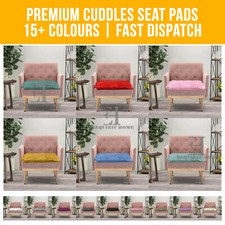 Pack of 2 Chair Seat Pads Teddy Cuddles Garden Outdoor Dining Tie On Cushions