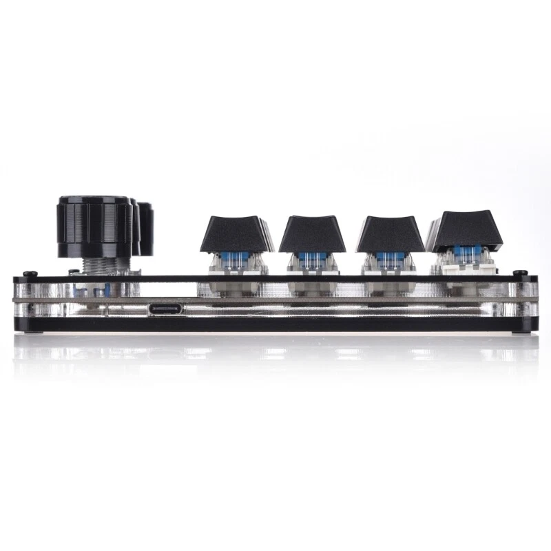 Compact 16-Key Macro Mechanical Keyboard with 3 Knobs for Professional Use