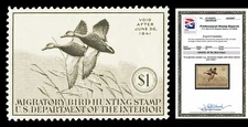 Scott RW7 1940 $1.00 Duck Stamp Mint Graded XF 90 LH with PSE CERTIFICATE