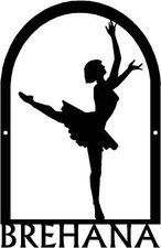 Dance Art Sign - Personalized Name Sign: Ballerina #1- Made in USA