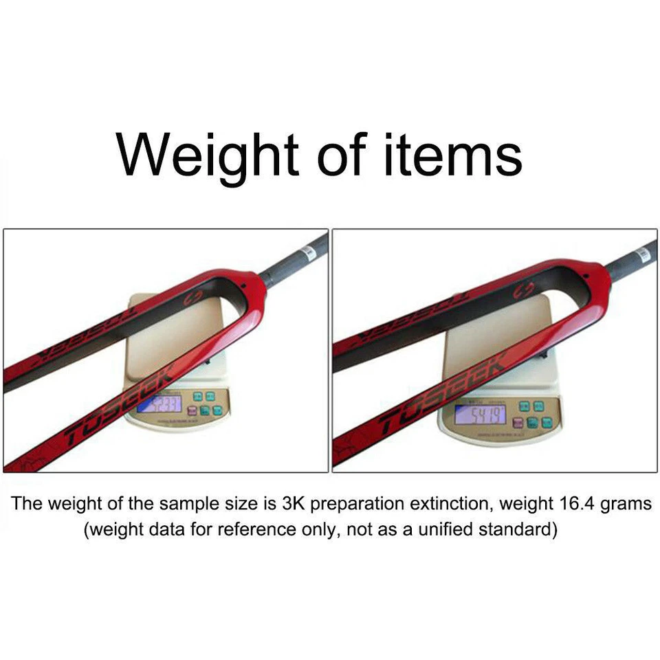 TOSEEK 1-1/8" Full Carbon Fiber MTB Bike Fork Disc Brake Rigid Forks 26/27.5/29" - Image 4 of 4