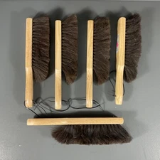 LOT OF 5 - HDX Light Wood Sturdy Wooden Handle Horsehair Bristle Bench Brush