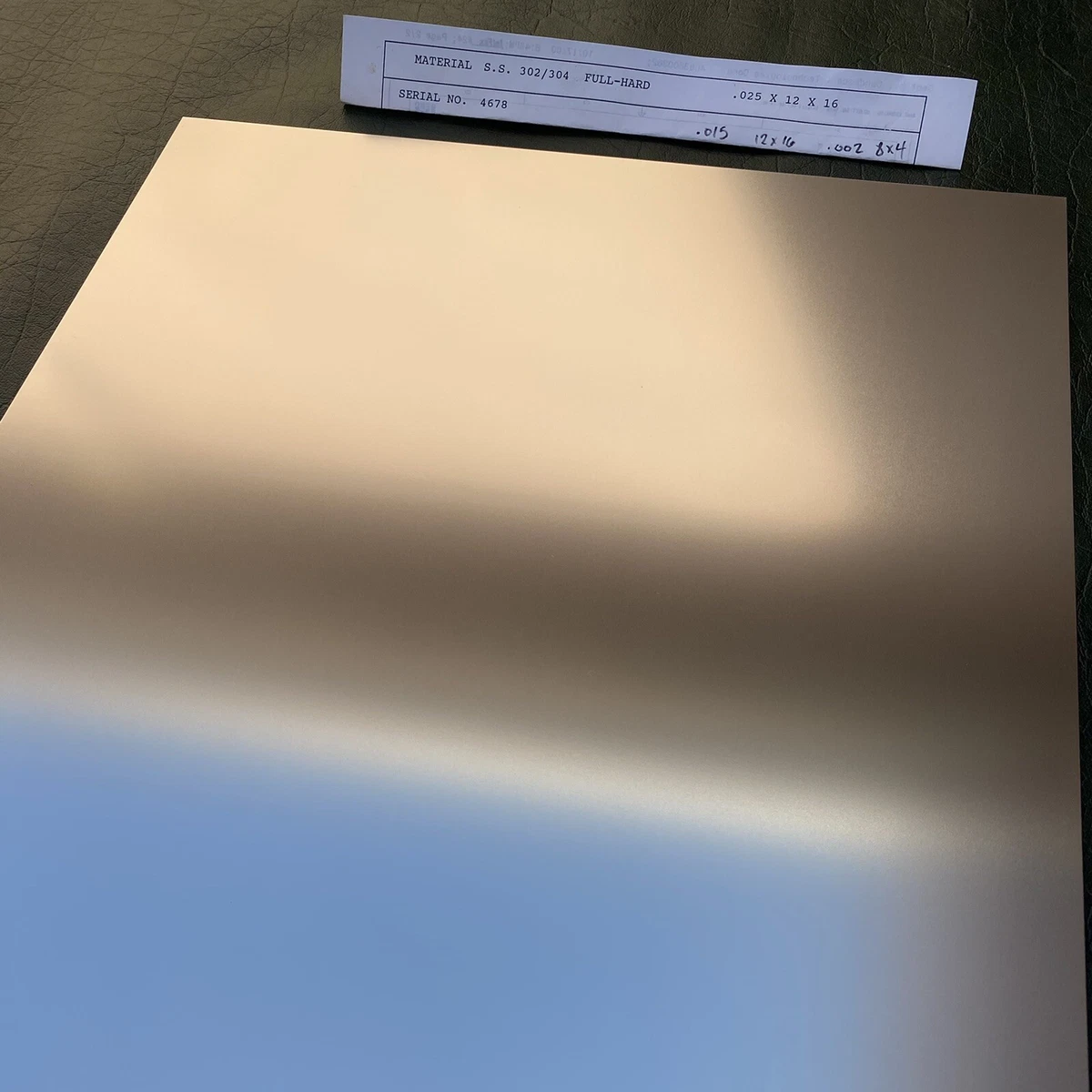 Stainless Steel 302/304 Full Hard .015 12x16 In - Single Sheet | eBay Stainless Steel 302/304 Full Hard .015 12x16 In - Single Sheet | eBay