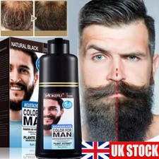 Mokeru Men Beard Hair Color Dye Shampoo Natural Mustache Dying Black Darkening