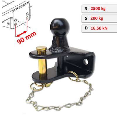 Zugmaul mit Bolzen für Flanschkugel 1500 kg 90 mm für VW Multivan I 2003-2009