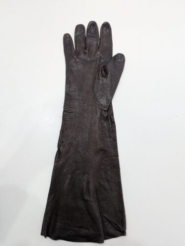 2 Pair Mid Arm Length Ladies Dress Kid Leather Gloves Black & Brown - Picture 2 of 4