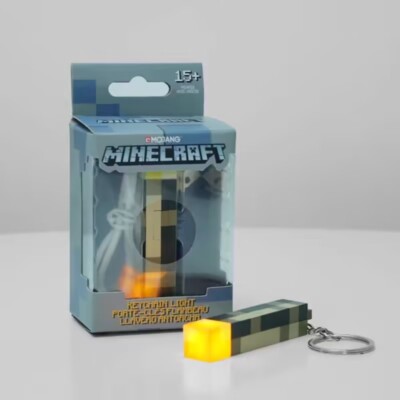 IN BOX Minecraft Brownstone torch keychain Figure Minecraft Decor Rechargeable