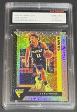 2020-21 PANINI FLUX TRAE YOUNG 1ST GRADED 10 SILVER MOJO PRIZM HAWKS #1 SP 🔥