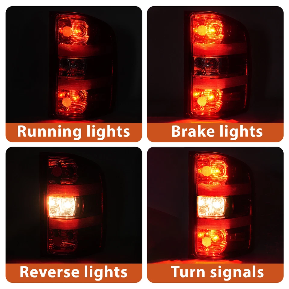 Luces traseras rojas humo 07-14 diestro para Chevy Silverado 1500 2500 3500HD 2007-2013 Foto 2 de 4