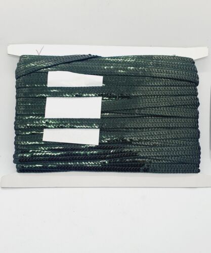 1m dunkelolivgrün Paillettenband Zopf Trimmband 12mm - Bild 1 von 2