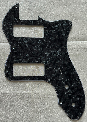 Custom For Telecaster '72 Thinline P90 Guitar Pickguard 4-Ply Black Pearl