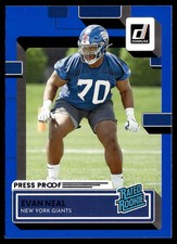 2022 Donruss #398 Evan Neal Blue Press Proof