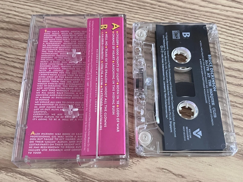 Bruce Dickinson Alive At The Marquee Club Cassette Tape (Solar TH 1995) Heavy 90 Foto 3 de 3