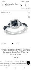womens sterling silver real diamond ring size...