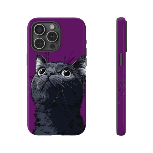 For iPhone | Samsung Galaxy | Pixel Phone Case - Black Cat Purple - Picture 36 of 255