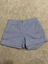 New York Company Womens Flat Front Chino Shorts, Blue Print, 0