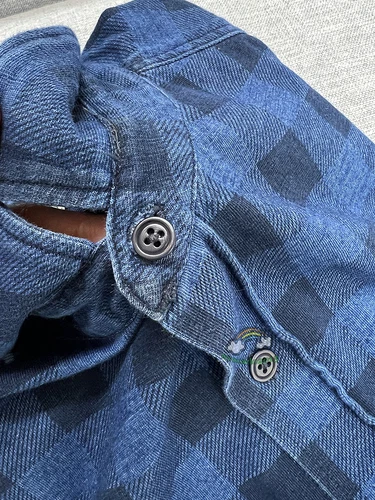 Brandneu Faherty Indigo Buffalo Langarm Strick Jahreszeiten Shirt M L XL - Bild 15 von 15