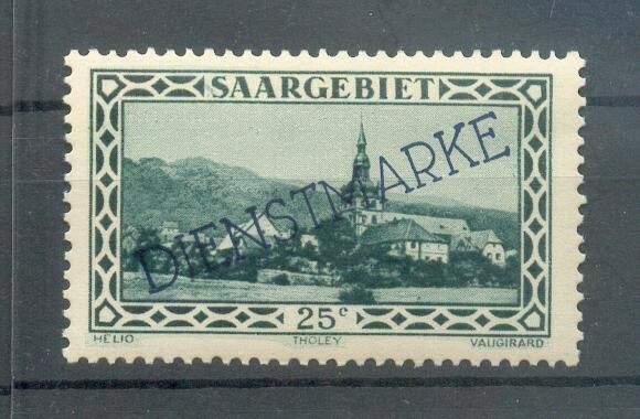 Saar Service 25IV ABART MNH Mint Never Hinged + Expertized Ney 55EUR (70357)