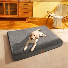 Baauye Orthopedic Bed for Dogs, Foam Egg-Crate with Removable Cover - Dark Grey