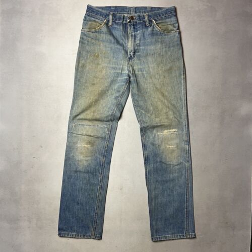 Vintage 70s Wrangler Denim Jeans Repairs USA Made… - image 1
