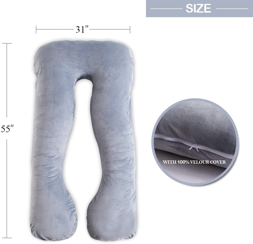 QUEEN ROSE Pregnancy Pillow with Velvet CoverMaternity Body Pillow U
