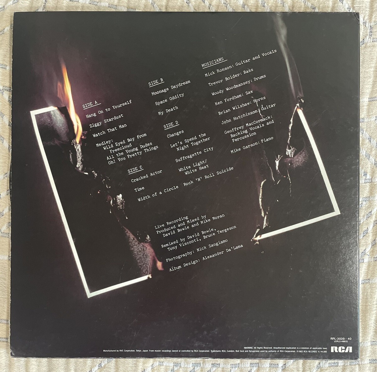 DAVID BOWIE ZIGGY STARDUST THE MOTION PICTURE 2LP OBI JAPAN PRESS