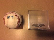 Wilin Rosario vs. Roberto Hernandez Game Used Baseball MLB COA Colorado Dodgers