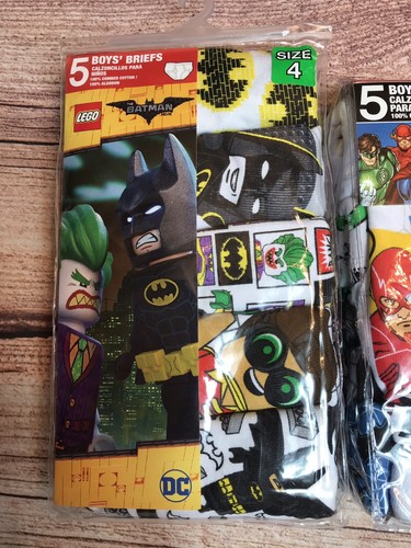 LEGO & Justice League Boys Size 4 Briefs & Boxer Briefs Underwear 10 Pairs - Picture 2 of 4