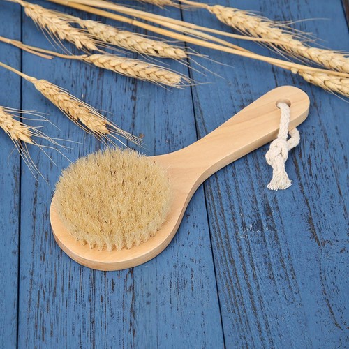 Soft Natural Bristle Wood Oval Body Bath Brush SPA Shower Massage Scrubber - Picture 10 of 12