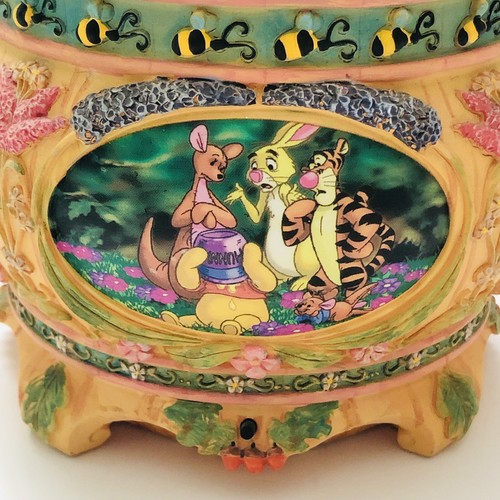 Vintage Disney Winnie The Pooh & Piglet Animated Petal Musical Snowglobe - Picture 3 of 12