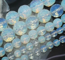 Faceted 6/8/10/12/14mm Sri Lanka White Moonstone Gemstone Round Loose Beads 15''