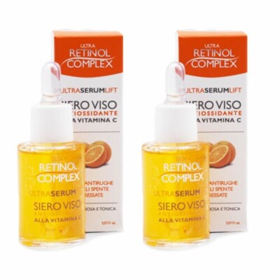 2 Stück Retinol Complex Antioxidans Serum Anti-Falten Vitamin C 30 ml