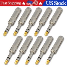10PCS 1/4 Stereo TRS Heavy Duty Male Audio Speaker Guitar Cable Connector Plug