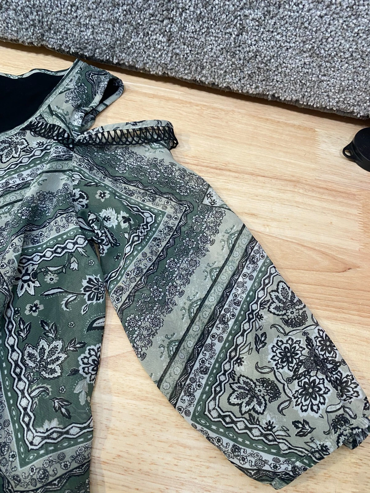 Top donna ALYX piccolo manica 3 4 spalle fredde a strati spacco davanti chiffon