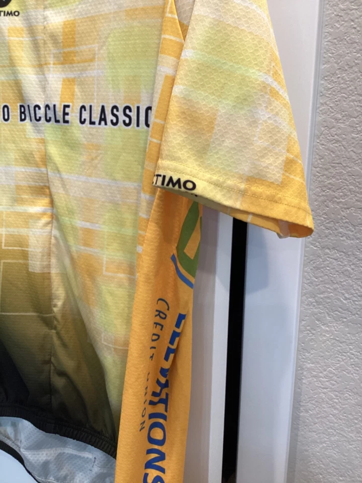 Camiseta deportiva de ciclismo Pactimo XL para hombre Buffalo bicicleta clásica amarilla 1/2 cremallera Colorado Foto 2 de 4