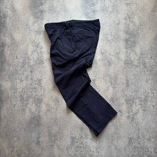 Ralph Lauren Purple Label Navy 100 Wool Double Pleated Side Adjuster Pants 36