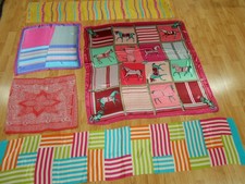 VTG PINK Lot of 5 Designer ECHO LIZ CLAIBORNE Large SILK Square Scarfs 35"