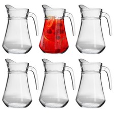 6x Brocca Glass Water Jugs Pitcher Water Iced Tea Cocktails 1.5 Litre Clear