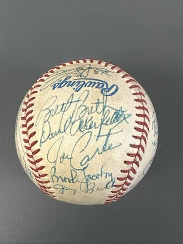 1987 Cleveland Indians TEAM SIGNED AL Baseball 23 sigs w/ Niekro Carter Snyder