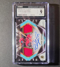 2023 BOWMAN INCEPTION AUTO DUAL RELICS ELIJAH GREEN 55/75 CGC 9 MINT