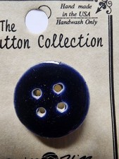 DIY Mill Hill Ceramic Button - Med Round Navy Button